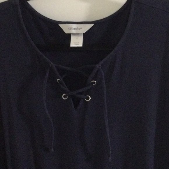 Navy blue tank dress with pockets - Picture 3 of 4